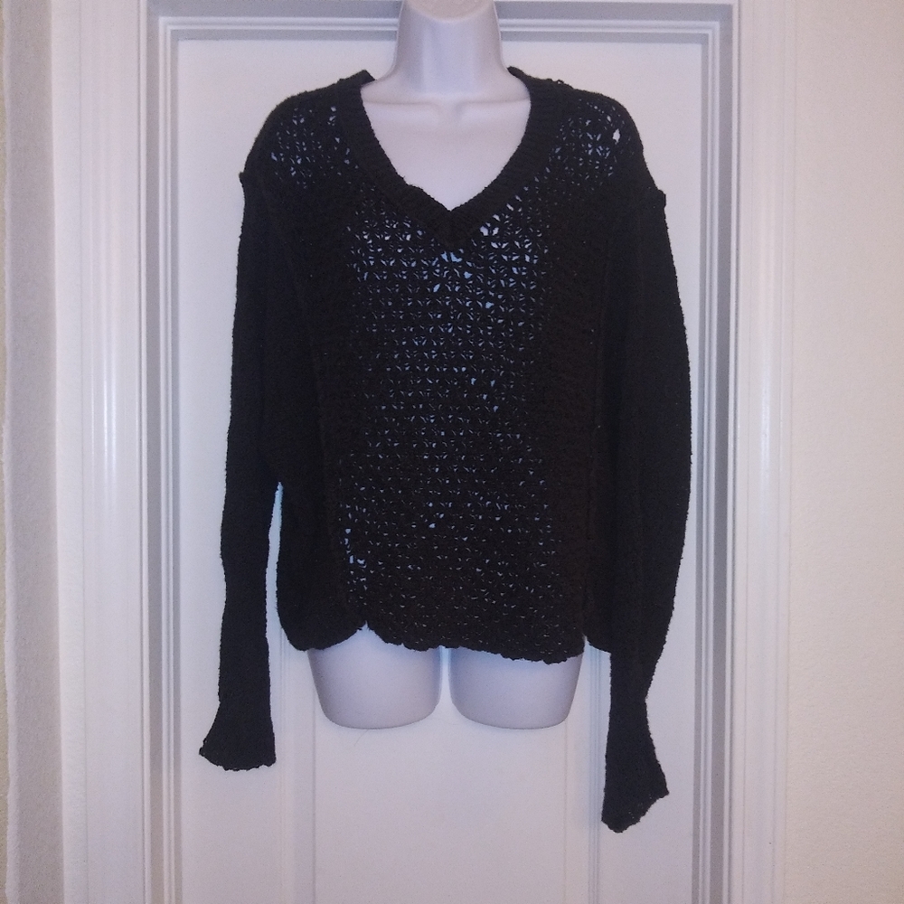 Free People Black Knit Sweater